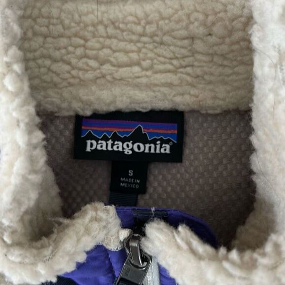 Patagonia Retro Fleece Vest Woman’s Small cream Purple - Picture 2 of 10